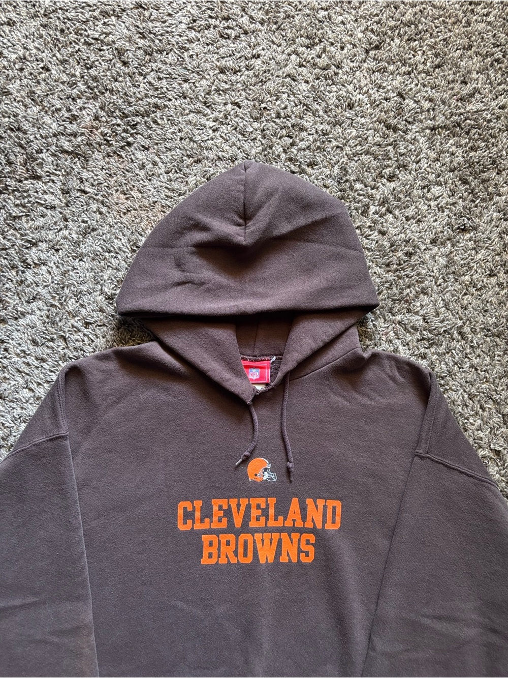 Y2k Cleveland Browns Brown Hooded Sweatshirt